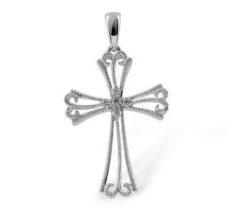 diamond pendant, diamond necklace, cross, kluh jewelers