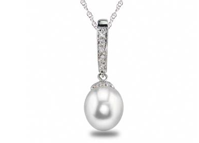 pearl pendant, pearl diamond pendant, pearl diamond necklace, pearl necklace, kluh jewelers