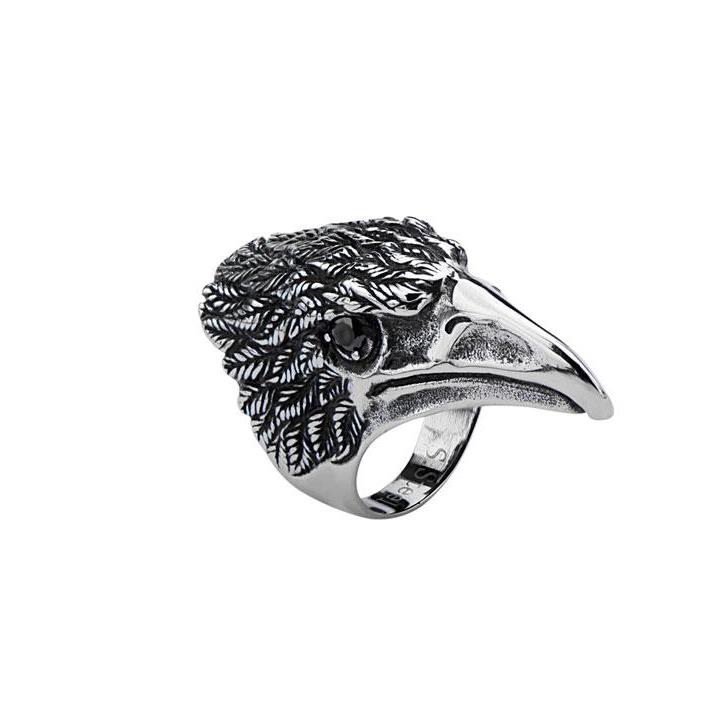 inox_Stainless_steelblack_bird_head_ring