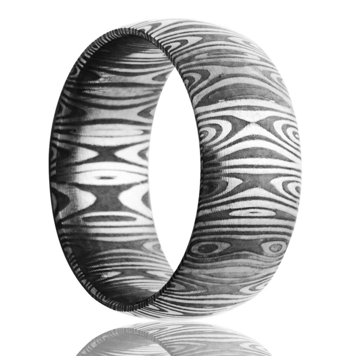 alternative metal, damascus steel, men's wedding ring, kluh jewelers