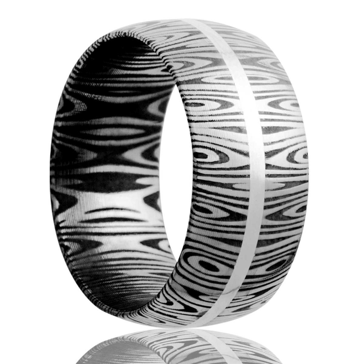 alternative metal, damascus steel, men's wedding ring, kluh jewelers