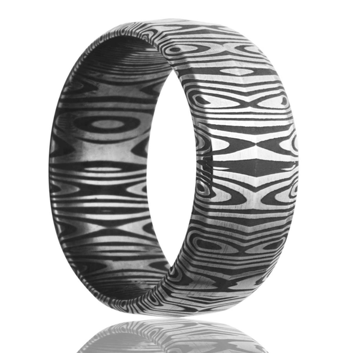 alternative metal, damascus steel, men's wedding ring, kluh jewelers