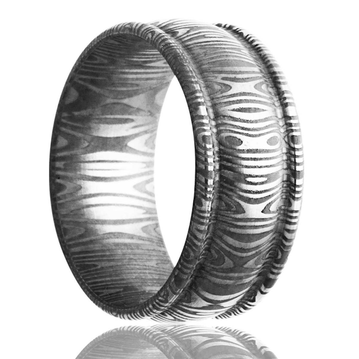 alternative metal, damascus steel, men's wedding ring, kluh jewelers