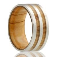 alternative metal, wood ring, men's wedding ring, kluh jewelers